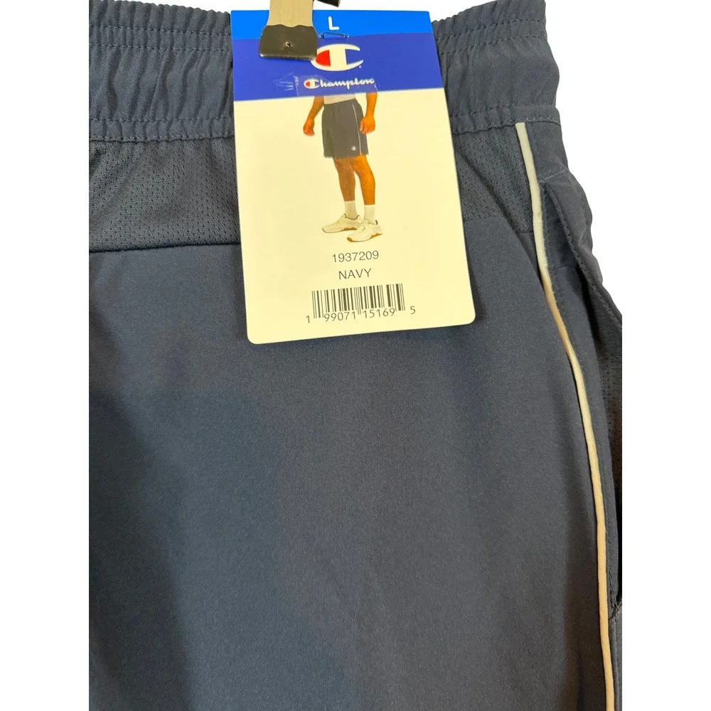 NWT Champion Mens Athletic Short Navy Blue Mesh Back Gym Training •L• Athleisure